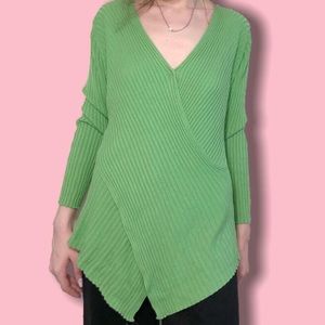 Vintage 90s green asymmetrical long sleeve top